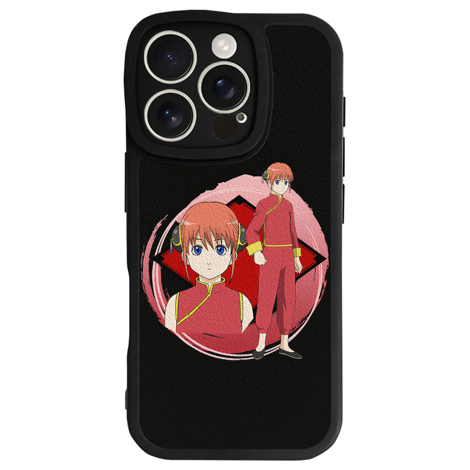 （画像用） ぎんたま 坂田銀時（さかたぎんとき） 神楽 志村新八（しむら しんぱち） GINTAMA Sakata Gintoki Kagura Shimura Shinpachi 【iPhone 16シリーズ対応】シリコンスマホケース（レザー調） 材質：シリコン